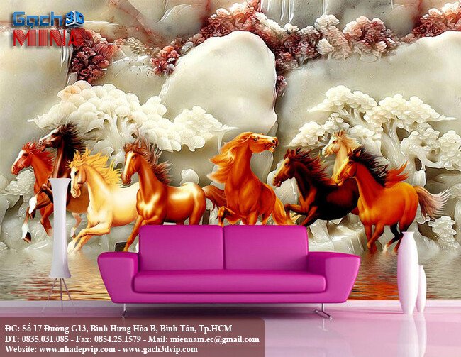 gạch trang trí phòng khách