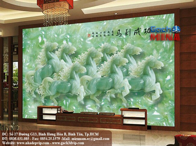 gạch trang trí phòng khách