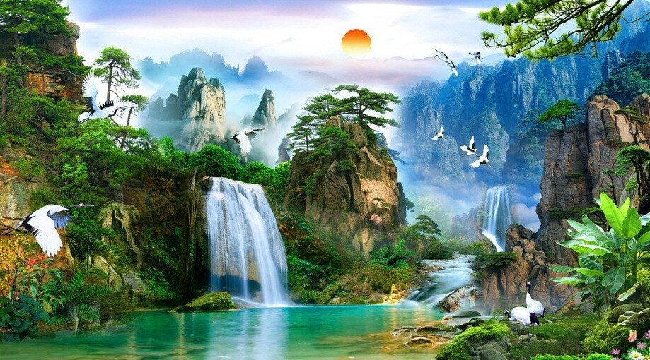 gạch trang trí phòng khách