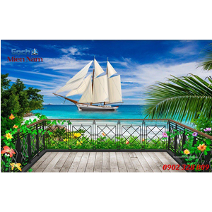 Gạch tranh 3d bãi biển đẹp BBM13