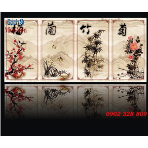 Gạch tranh 3d bộ tứ ốp tường BT49