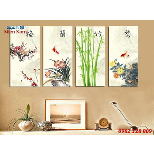 Gạch tranh 3d bộ tứ ốp tường BT69