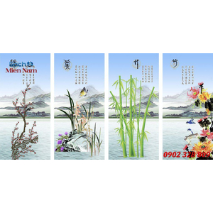 Gạch tranh 3d bộ tứ ốp tường BT71