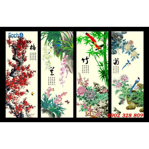 Gạch tranh 3d bộ tứ ốp tường BT76
