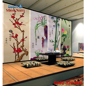 Gạch tranh 3d bộ tứ ốp tường BT80