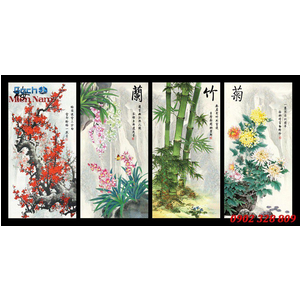 Gạch tranh 3d bộ tứ ốp tường BT85