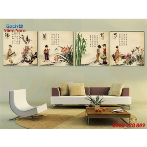 Gạch tranh 3d bộ tứ ốp tường BT89