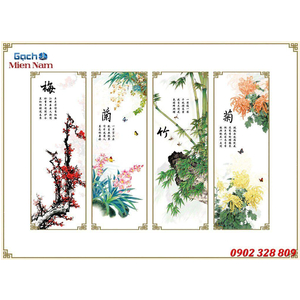 Gạch tranh 3d bộ tứ ốp tường BT92