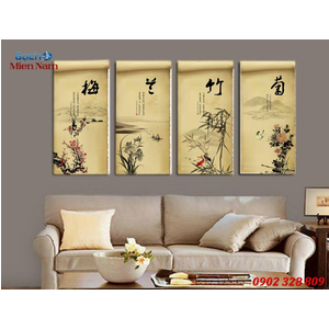 Gạch tranh 3d bộ tứ ốp tường BT97