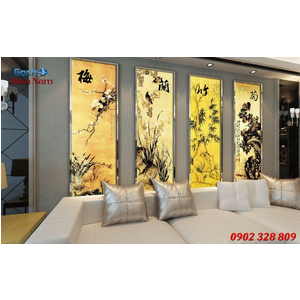 Gạch tranh 3d bộ tứ ốp tường BT98