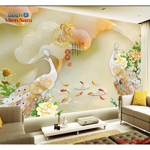 Gạch Tranh 3D Chim Công CCM59