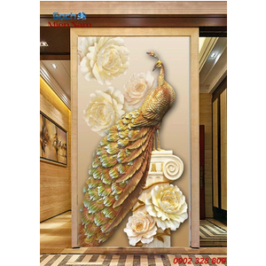 Gạch Tranh 3D Chim Công CCM25