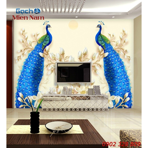 Gạch Tranh 3D Chim Công CCM85