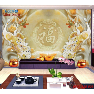 Gạch Tranh 3D Chim Công CCM114