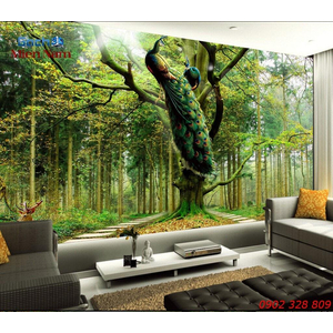 Gạch Tranh 3D Chim Công CCM115