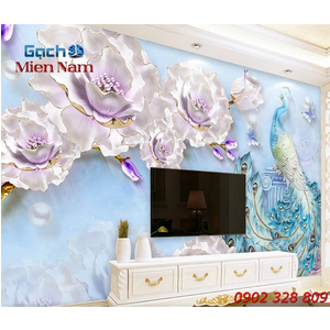 Gạch Tranh 3D Chim Công CCM62