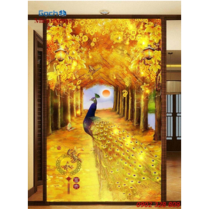 Gạch Tranh 3D Chim Công CCM07