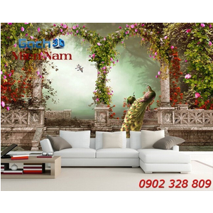 Gạch Tranh 3D Chim Công CCM80