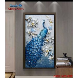 Gạch Tranh 3D Chim Công CCM06