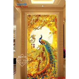 Gạch Tranh 3D Chim Công CCM08