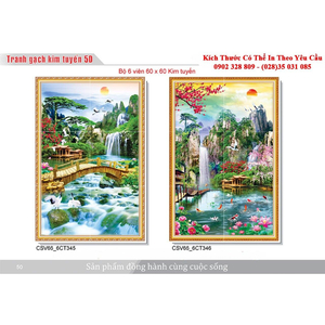 Gạch tranh 3D Kim Tuyến KT74