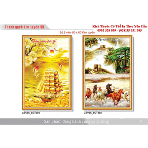 Gạch tranh 3D Kim Tuyến KT80