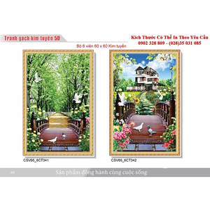 Gạch tranh 3D Kim Tuyến KT86