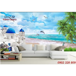 Gạch Tranh 3d Mây Biển CB35