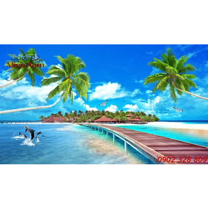 Gạch Tranh 3d Mây Biển CB41