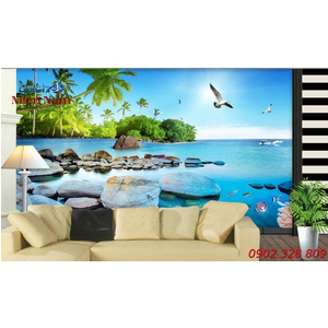 Gạch Tranh 3d Mây Biển CB43