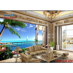 Gạch Tranh 3d Mây Biển CB48