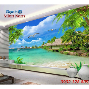 Gạch Tranh 3d Mây Biển CB52