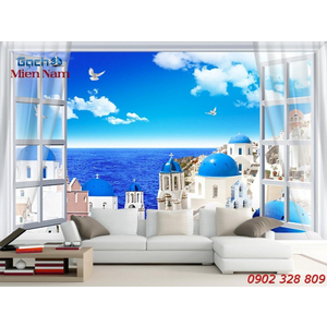 Gạch Tranh 3d Mây Biển CB39