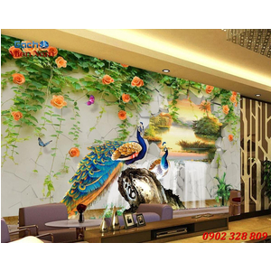 Gạch tranh 3d Phượng Hoàng CP28