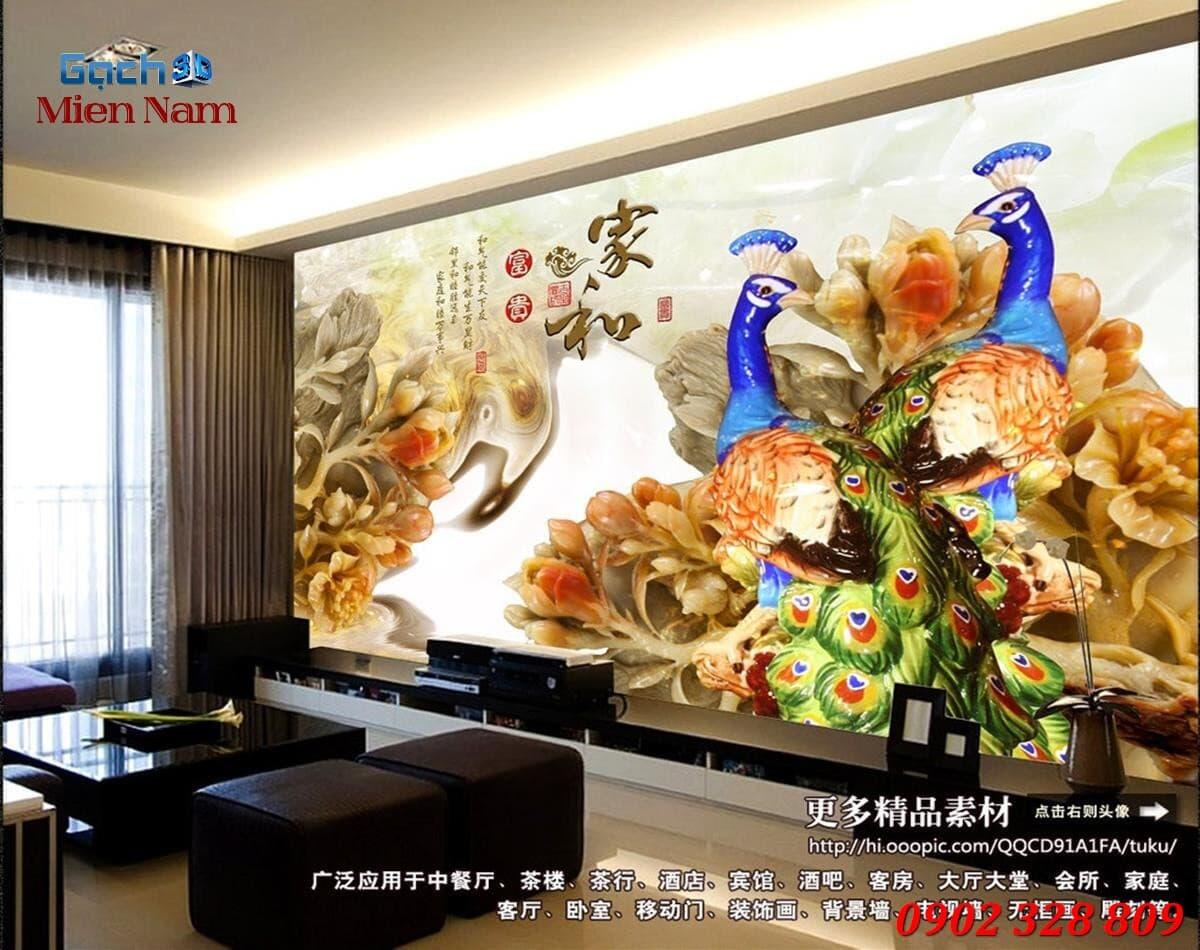 Gạch tranh 3d Phượng Hoàng CP25