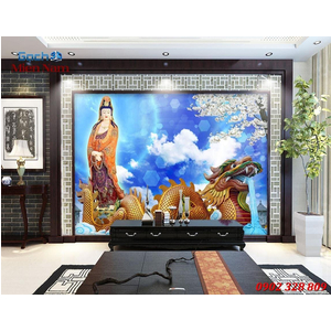 Gạch Tranh 3d Quan Thế Âm Bồ Tát HPT416