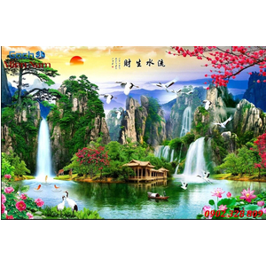 Gạch Tranh 3D Sơn Thủy STM34