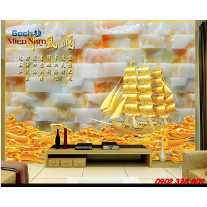 Gạch tranh 3d thuyền buồm TB19