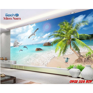 Gạch tranh 3d thuyền buồm TB21