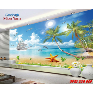 Gạch tranh 3d thuyền buồm TB26