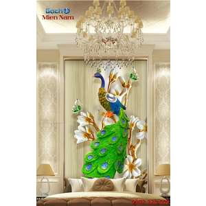 Gạch Tranh Chim Công CCM23
