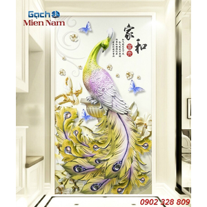 Gạch Tranh Chim Công CCM45