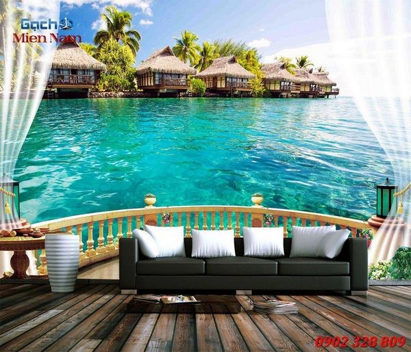 gạch tranh trang trí phòng khách