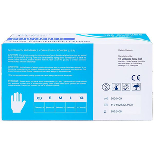 Găng tay cao su y tế latex có bột PA Gloves (Malaysia)