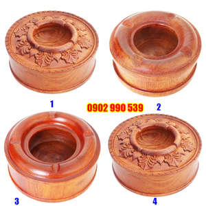 GẠT TÀN THUỐC LÁ BẰNG GỖ HƯƠNG TIỆN TRÒN