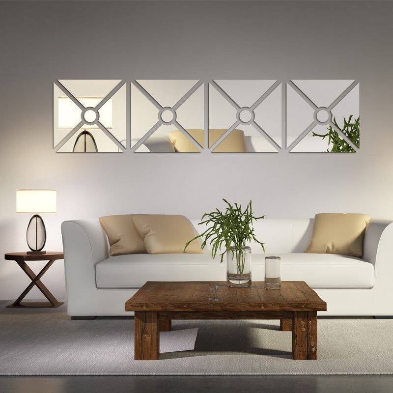 Gương điêu khắc trang trí tường sofa