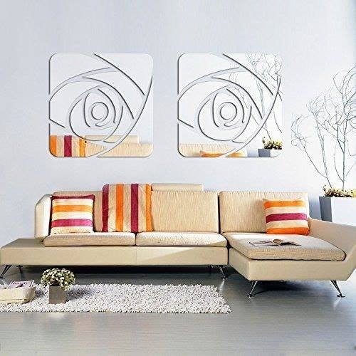 Gương điêu khắc trang trí tường sofa