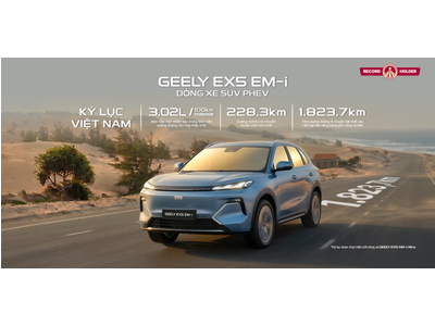 GEELY VIỆT NAM XÁC LẬP 3 KỶ LỤC VIỆT NAM VỚI DÒNG XE SUV PHEV GEELY EX5 EM-i