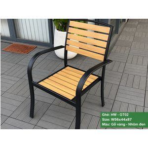 GHẾ GỖ NHỰA NGOÀI TRỜI HW-GT02Đ