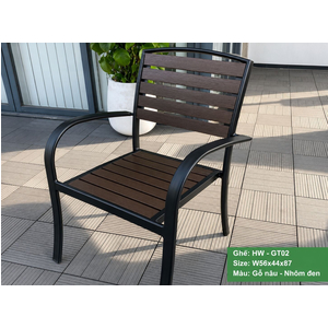GHẾ GỖ NHỰA NGOÀI TRỜI HW-GT02N